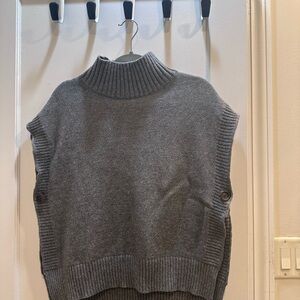 Gray Turtleneck Sweater Vest